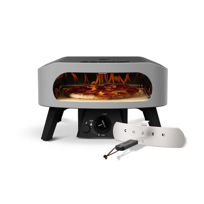 Four à pizza gaz - 90430 13 - 50x50x29 5cm - Gaz 6kW jusquà 450°C thermomètre porte - COZZE