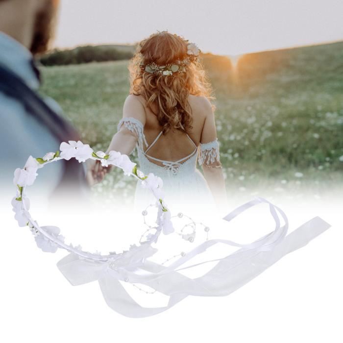 Couronne De Fleurs Artificielles Pour Cheveux - Couleur Rose - Pour Mariage, Fête - Bandeau Léger (22g) - Neuf Avec étiquettes