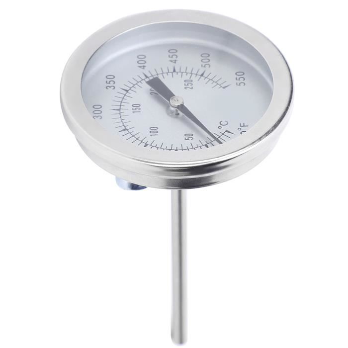 Thermomètre Bimétallique De 100mm, Diamètre En Acier Inoxydable, Pointeur Axial, Tuyau De Chaudière, Canard Rôti, Thermomètre Industriel