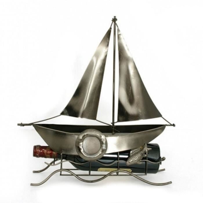 BRUBAKER PorteBouteille de vin Bateau agrave Moteur Meacutetal Carte de