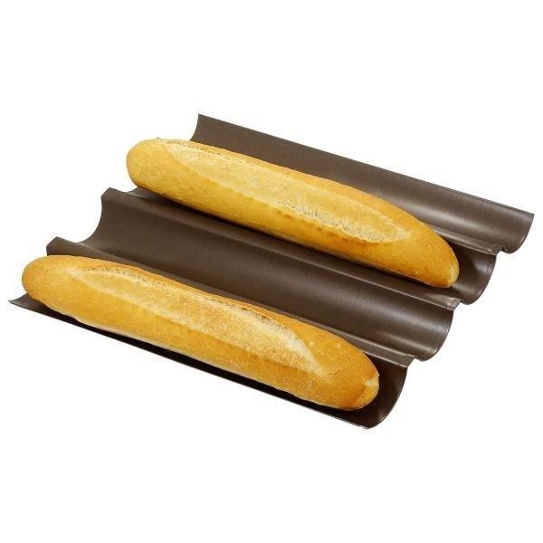 Gobel Moule à baguettes - 4 baguettes revêtu - Plaque à baguette - Anti-adhérent - 38x32x2.7cm
