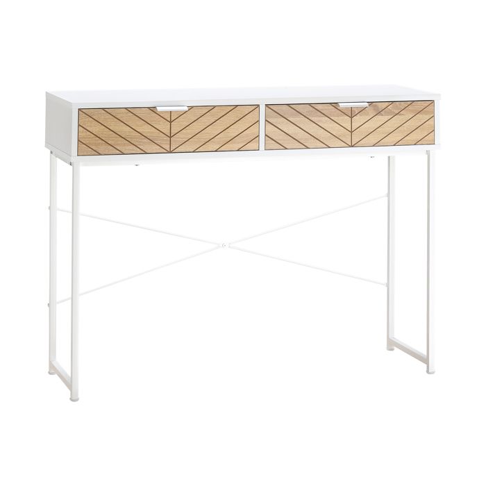 HOMCOM - Table Console - Panneaux de particules - 100x30x75cm - Blanc