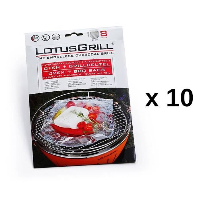 Lotusgrill - Sachets de cuisson pour barbecue - lot10-gb-al-m