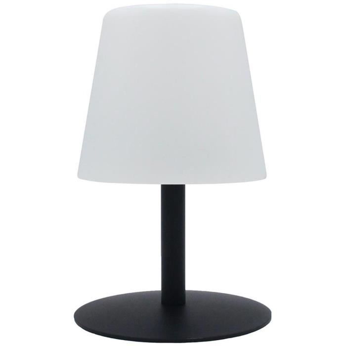 Lampe de table sans fil - LUMISKY - STANDY MINI Dark - H25 cm - Pied en acier noir - LED blanc chaud et blanc