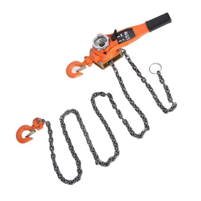 Palan à Levier 0.75T - Chaîne Galvanisée 3m - Poulie De Levage Avec Cliquet Pour Levage Lourd