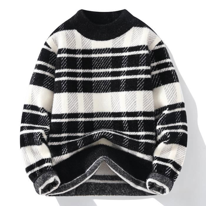 Sweat à Capuche Homme Carreaux - Chaud, Doublé, Manches Longues, Poche, Style Décontracté, Idéal Hiver Et Noël