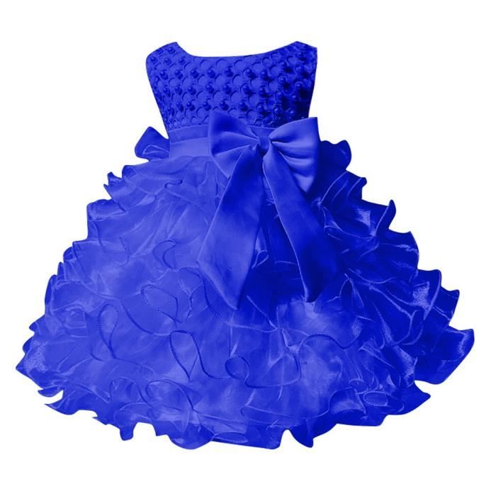 Robe De Soiree Ceremonie Bebe Fille Princesse Robe De Mariage Bapteme Sans Manche Pour Bebe Fille Nouveau Ne Bleu Bleu Cdiscount Pret A Porter