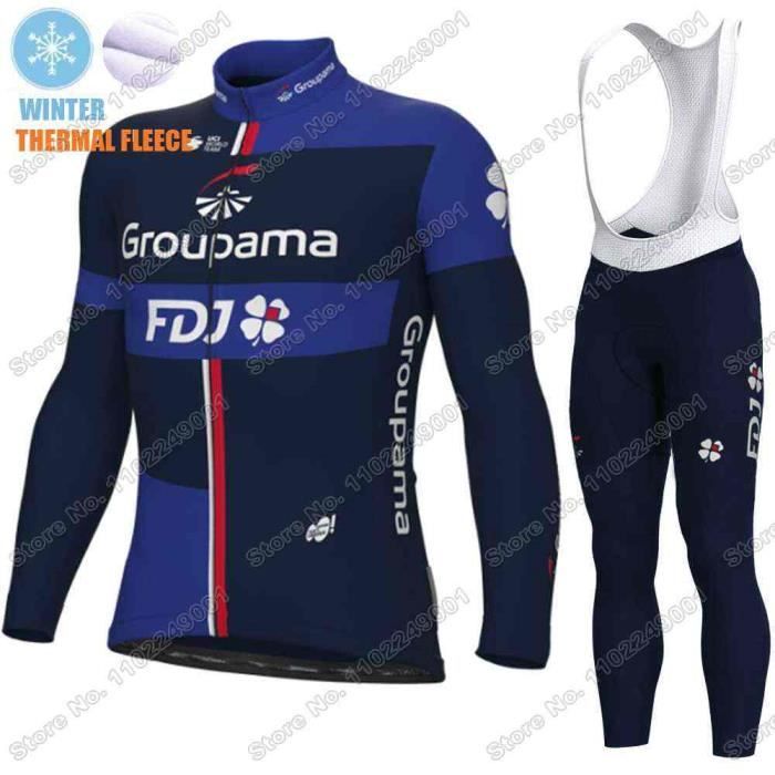 Ensemble Cyclisme Hiver Homme Polaire Thermique – Maillot Manches Longues + Cuissard Gel 19D