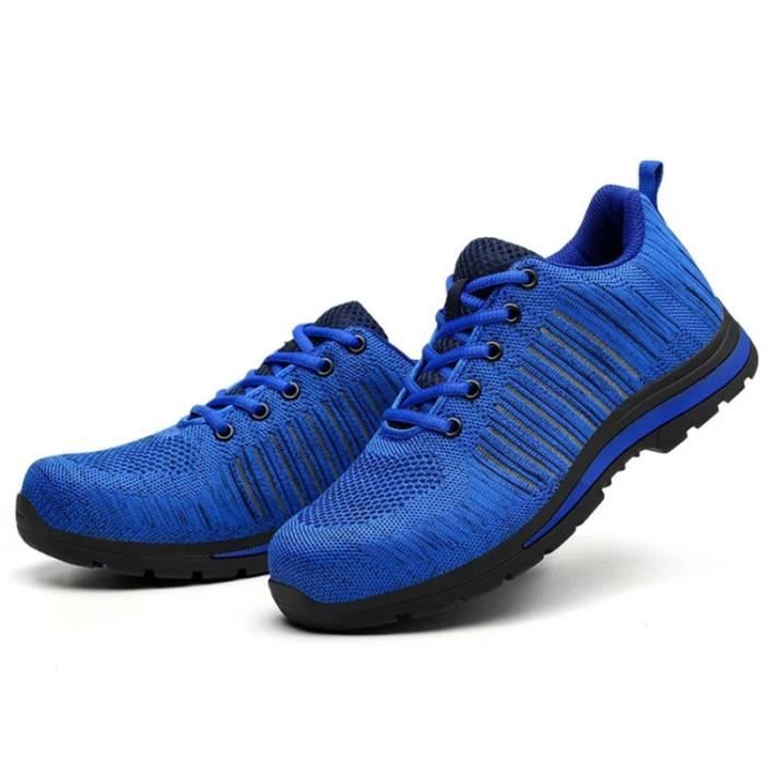 Chaussures de sécurité d'été,légère et confortable,facie a mettre,la tige  en maille pour bonne respirant,aussi belle que robuste. Bleu - Cdiscount  Prêt-à-Porter