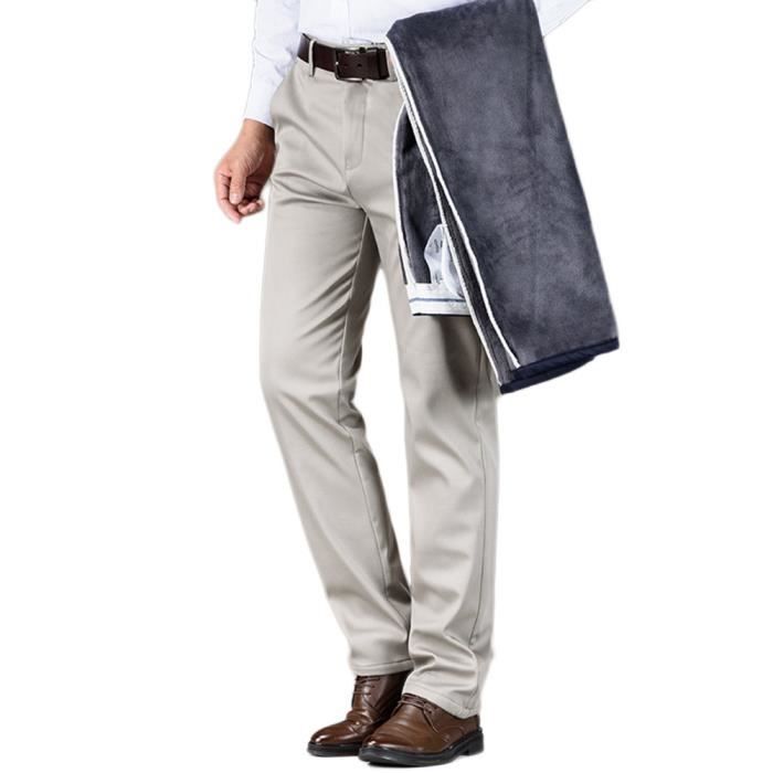 Homme Droit Pantalons Smoking Casual Formal Business Straight Fit