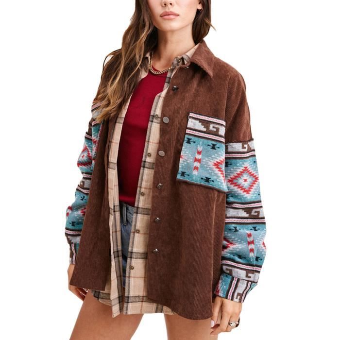 Veste Femme Manches Longues Col Haut – Motif Écossais, Chaud Et Doux – Style Y2K Automne/Hiver 2025 - 4