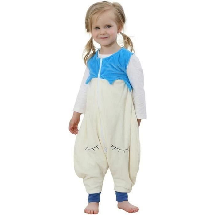 Combinaison Bébé Barboteuse Flanelle à Capuche - Motif Animal - Taille 70 à 120 Cm (6 Mois à 4,5 Ans)