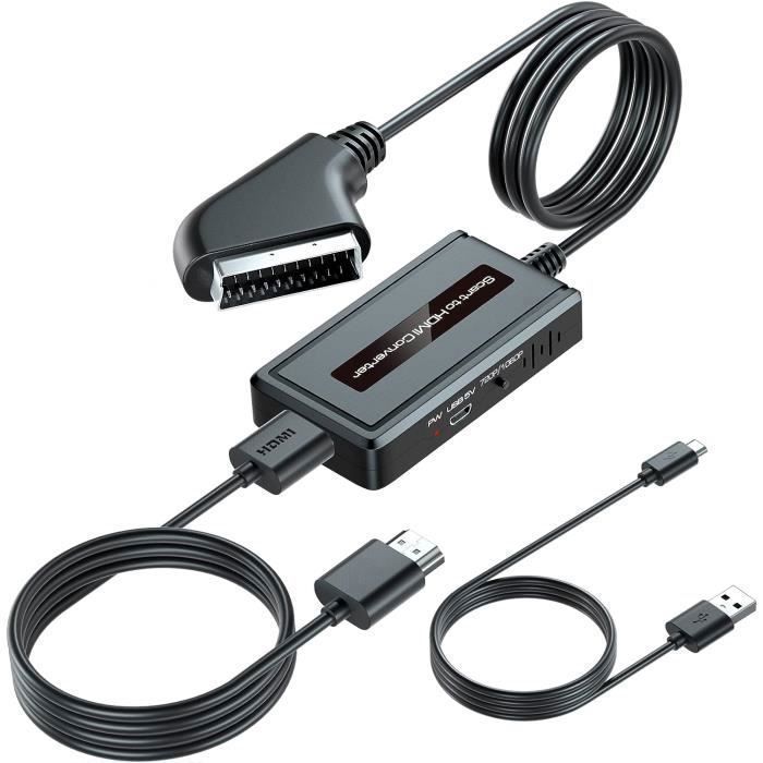 Convertisseur péritel mâle vers HDMI pour avec sortie péritel femelle et Câble  USB pour DVD/STB/VHS/VCR/Sky. Plug & Play. - Cdiscount TV Son Photo