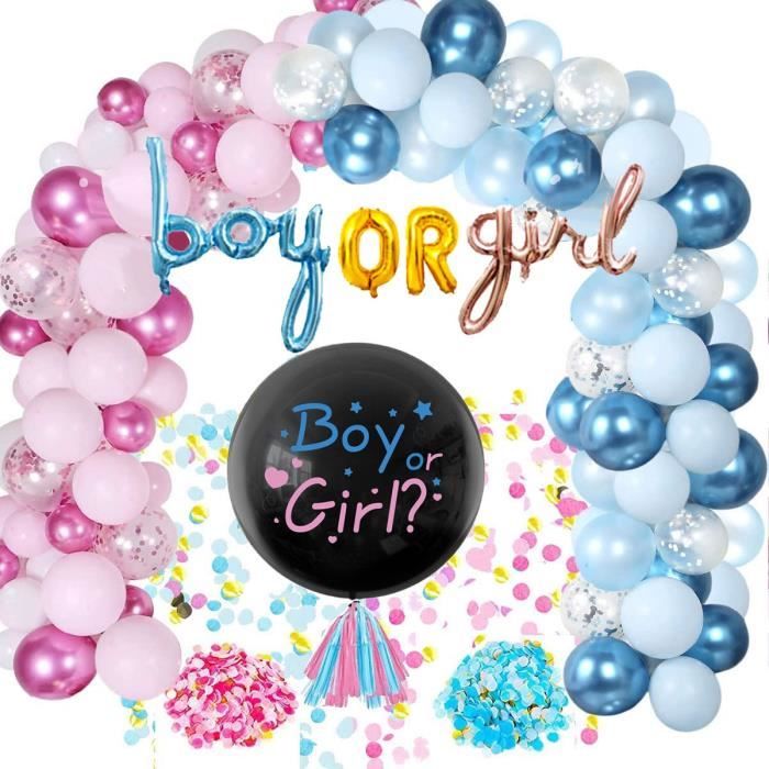 Gender Reveal Party Décoration,PARTYPIE Ballon Guirlande Bleu Rose