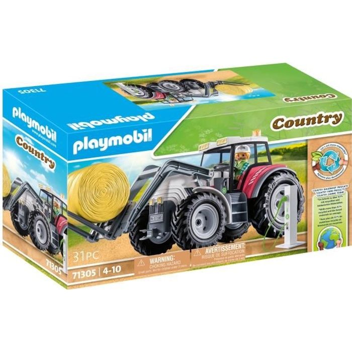 PLAYMOBIL - 71305 - Grand tracteur électrique - La vie à la ferme - 31 pièces