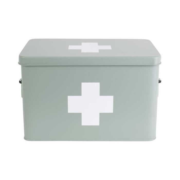 Boîte à pharmacie - Present Time - Vert - compartiments et plateau amovible