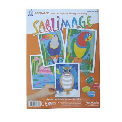 Sablimage - Recharge de 4 planches : Oiseaux