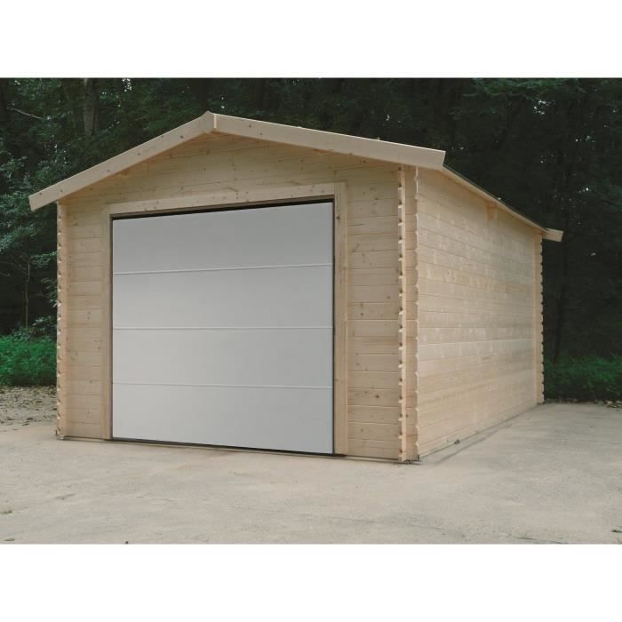 Garage Traditionnel - SOLID - TRADITIONAL - Bois massif - Porte sectionnelle automatisée - Surface 18,19m²