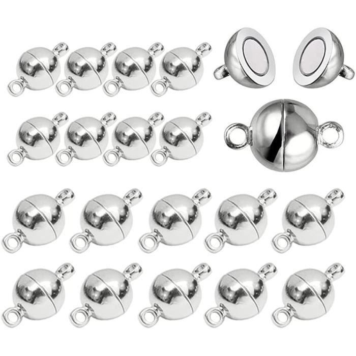 12pcs Fermoir Magnétique Mousqueton Pour Bijoux - Rallonge Collier Bracelet, Aimant Puissant Or & Argent