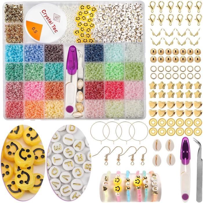 Beadtales Perles Colorées Lot De 400 Perles Cœur Et étoile En