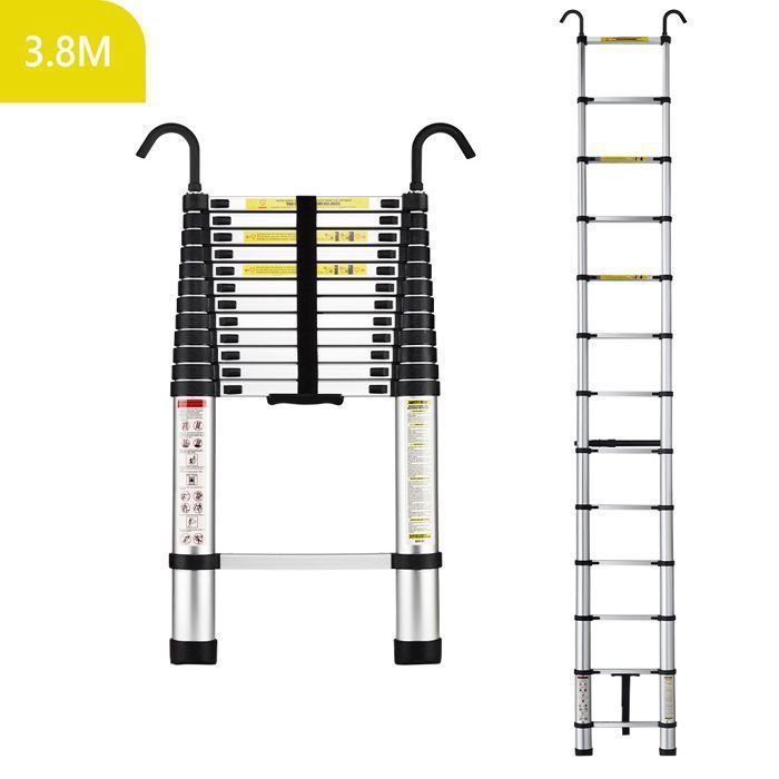 VEVOR Échelle Télescopique Aluminium 3 8 m Pliable • Prix