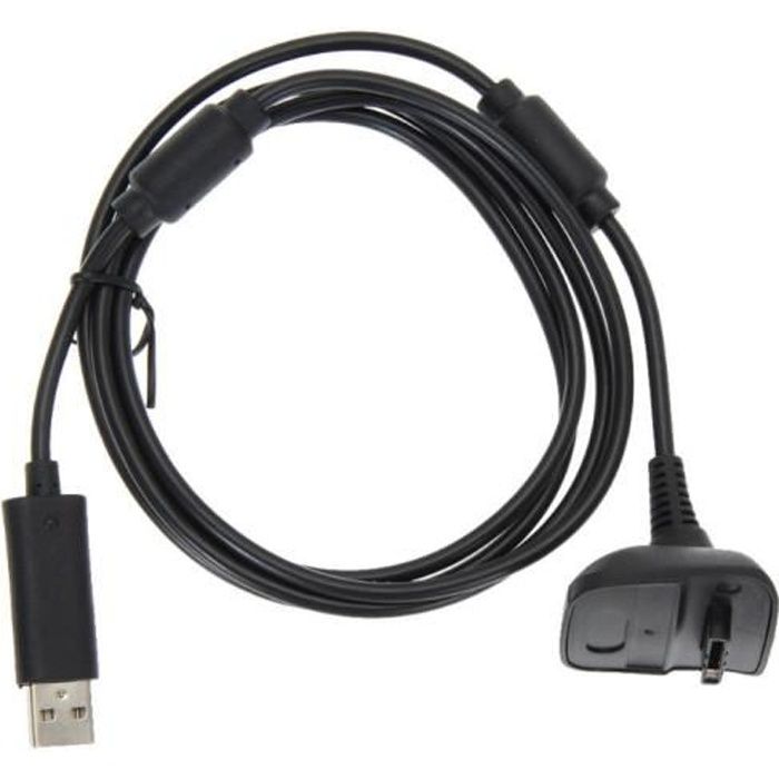 Câble USB Pour Manette Xbox 360 - Charge Et Connexion - Longueur Standard - Noir