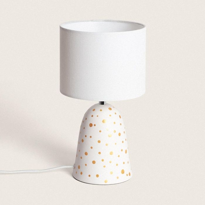 Lampe à Poser Céramique et Tissu Argua Blanc