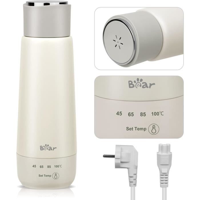 Radiateur Portable à Piles - Chauffage D'appoint Réglable 30-80°C, Inclinaison 90°, 2 Ports USB, Pour Bureau Ou Camping