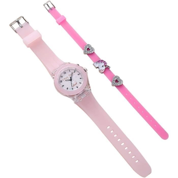 Montre à Quartz Unisexe LOVERS - Design Dessin Animé Casual - Boîtier Acier, Bracelet Simili Cuir Noir