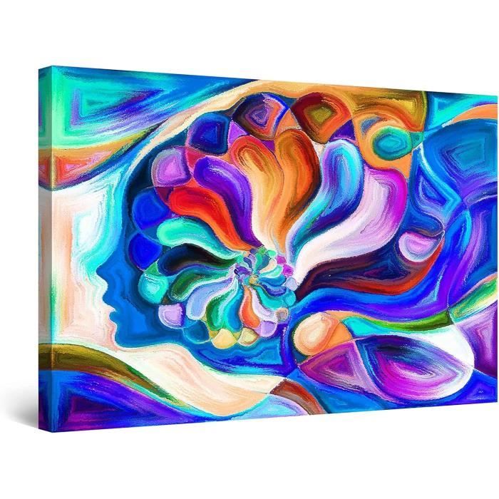 Tableau Sur Toile Plantes Fleurs Abstraites 80x160 Cm – Décoration Murale Moderne Pour Salon