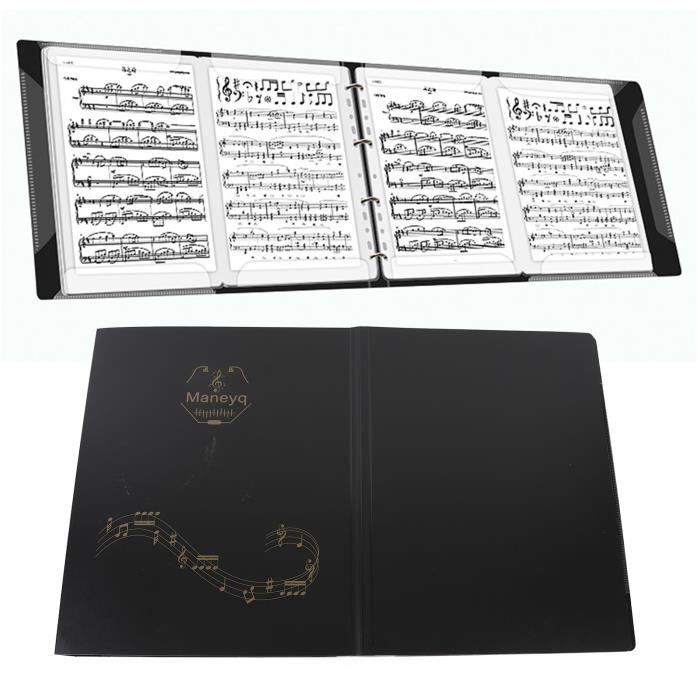 Classeur de support de stockage de forme A4 de dossier de musique de  feuille noire pour la performance de piano d'instrument de musique d'étape  