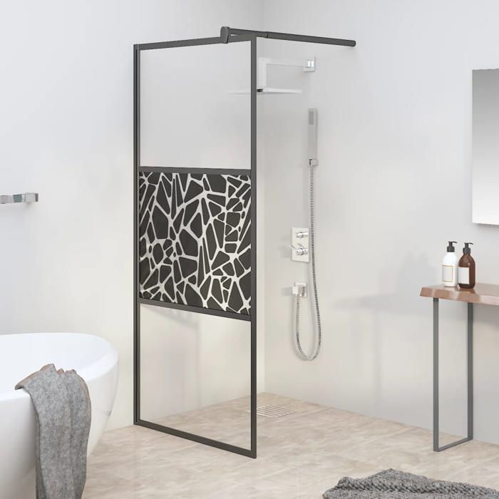 vidaXL Paroi de Douche Cloison de Baignoire Accessoire de Salle de Bain Cloison de Douche Intérieur 80x195 cm Verre ESG avec 151880 - vue 2