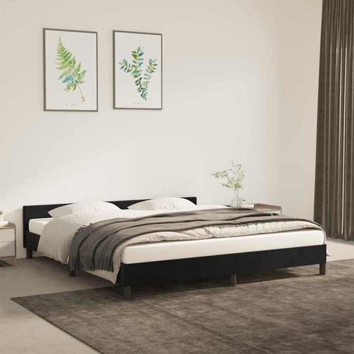 vidaXL Cadre de lit sans matelas noir 160x200 cm velours 347581