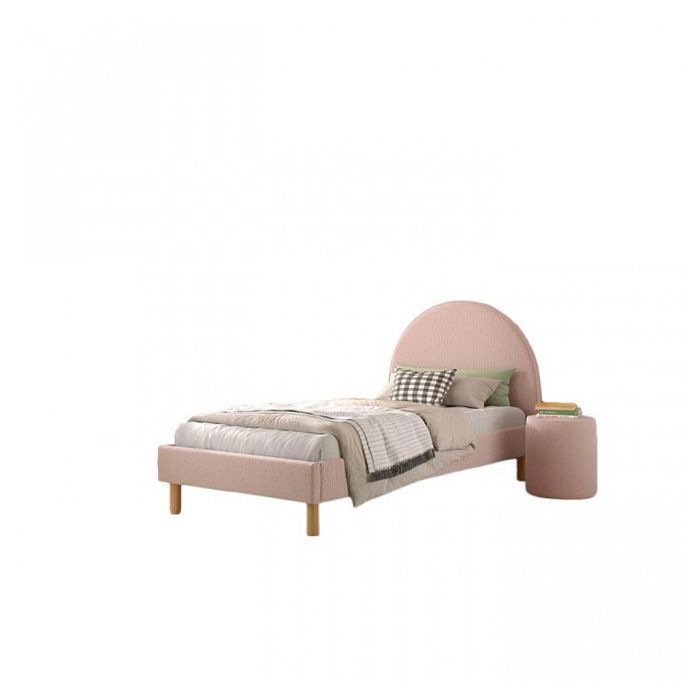 Lit Moon 90x200cm Rose avec pouf - VIPACK - MDF Lit Moon 90x200cm Rose avec pouf - VIPACK - MDF