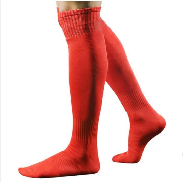 Moresave Hommes Cuissardes longues chaussettes sport de football chaud bas de compression antidérapants