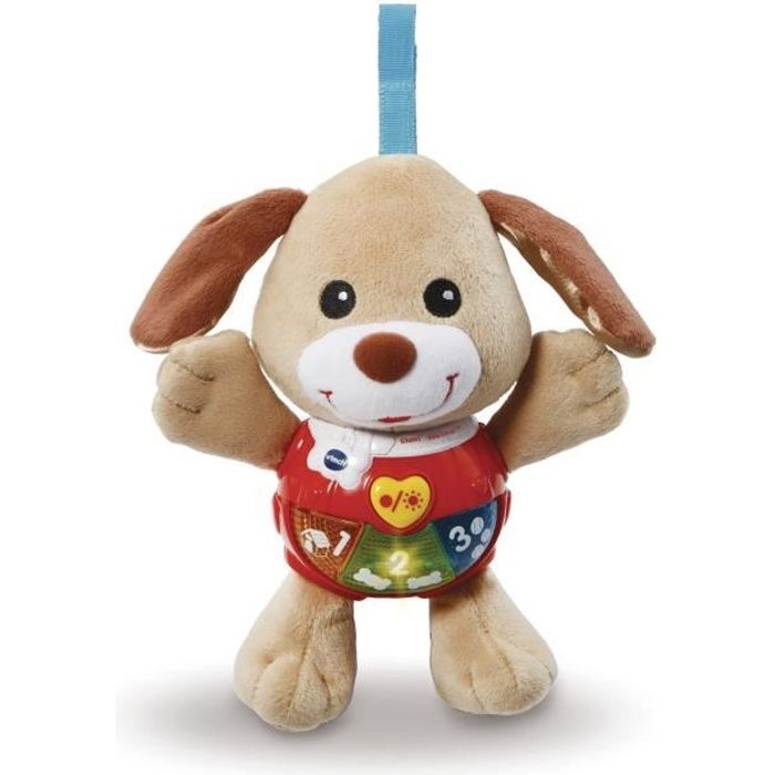 vtech baby - peluche interactive enfant - chant'toutou brun