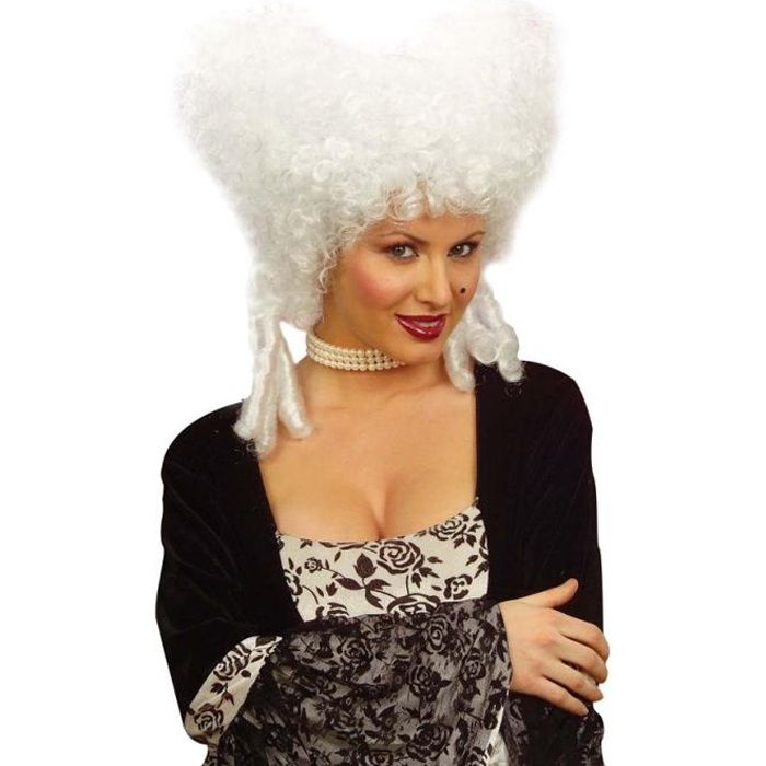 Perruque baroque blanche mesdames déguisements médiéval renaissance Boule Accessoire pour Femme 