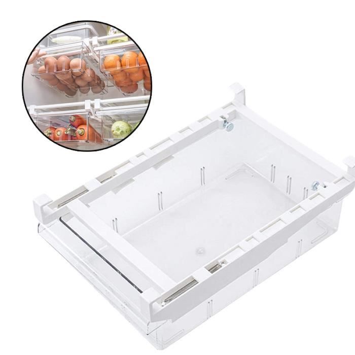 Organisateur de réfrigérateur tiroir de réfrigérateur réfrigérateur transparent suspendu coulissant pour congélateur cuisine