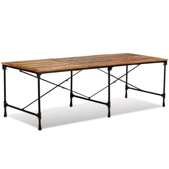 table de salle à manger bois de récupération massif 240 cm hao-0f060n01243994
