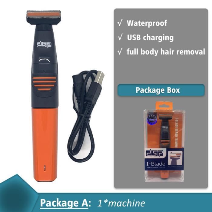 EPILATEUR ELECTRIQUE, orangeRasoir intime pour hommes, coupe de cheveux, zone sensible