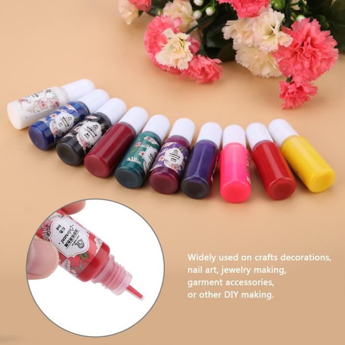Kit 15 Couleurs De Colorants Pour Résine époxy UV Guizhou - Flacons De 10 Ml, Pour Bijoux, Savon, Bombes De Bain