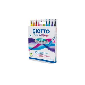 GIOTTO Turbo Giant - Lot De 12 Feutres Larges (dont 2 Fluo) - Pointe 7.5 Mm, Lavables - 6