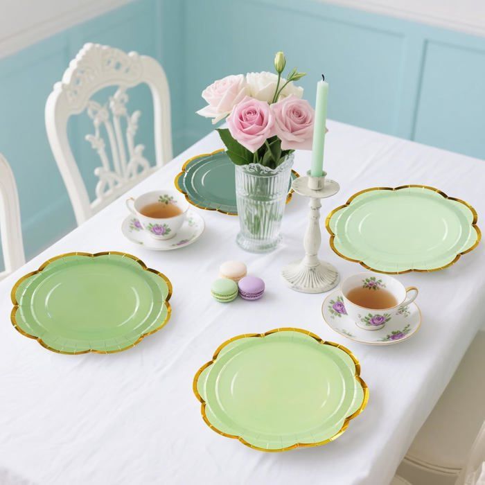 bUCLA Lot de 48 assiettes à dessert jetables en plastique rose - 19 cm - Pour mariage, fête et douche