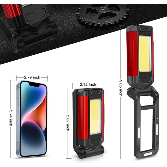 Projecteur LED COB 10W, Recharable Par USB, Batterie Externe, De