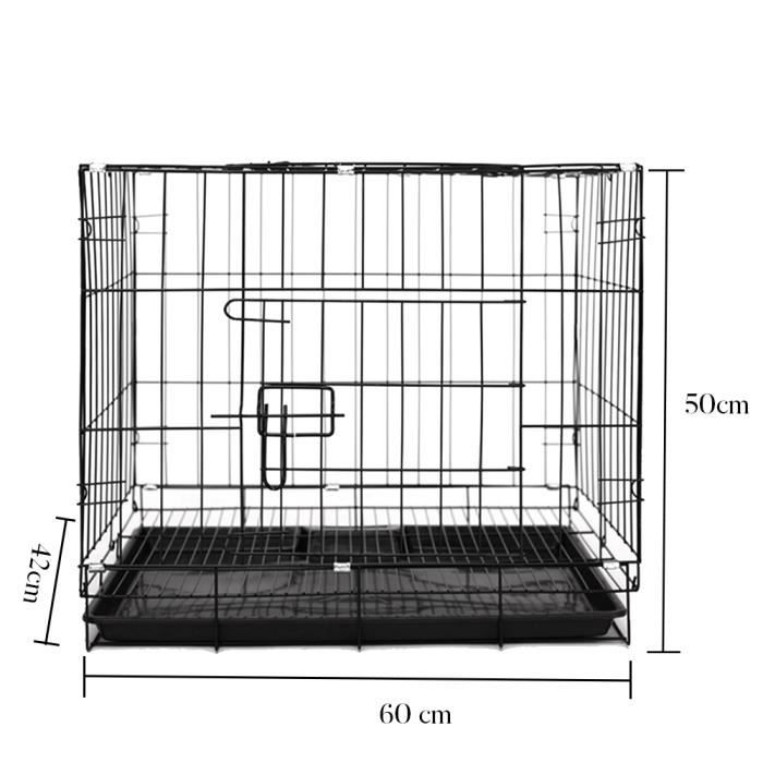 Cage de transport chien noir 107x74x85cm 2 portes