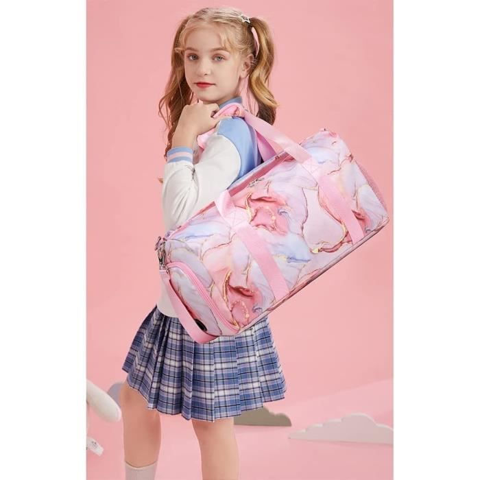 Sac De Sport Pour Fille - 55x27x22 Cm, Compartiment Chaussures, Pour Danse, Piscine, Voyage