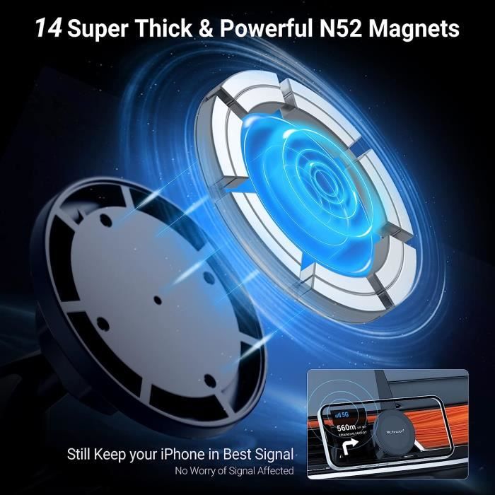 MagSafe – Support magnétique pour téléphone portable, pour MacBook, pour  iPhone 14 13 12, Support de caméra à continuité, Support rond en forme  d'anneau
