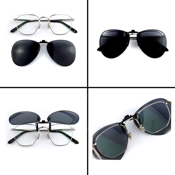 CREYESTAL Clip Lunettes de Soleil Polarisées, Relevable et Ultra léger,  Surlunettes de soleil, Clip Solaire, Homme, Femme, [303] - Achat / Vente  lunettes de soleil Mixte - Cdiscount