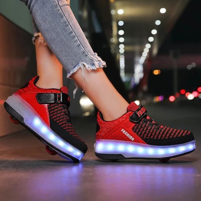 Chaussures de sport à roulettes lumineuses à LED pour enfants