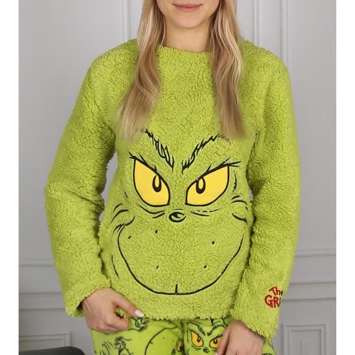 Grinch - Pyjama en polar de Noël Unisexe 10 Ans Gris Automne/Hiver23